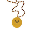 Gold Medallion Bead Necklace w/ Gold Medallion